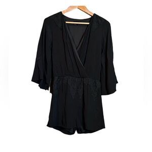 4sienna black v neck romper. Lined